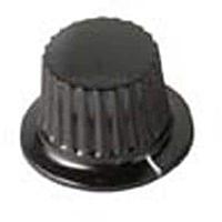 Davies Molding 1610-K Cylindrical Knob with Skirt Black Spring Skirted Control Knob