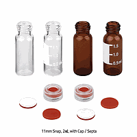 SciLab SL.Vi1112 Vial, 2㎖, Clear, Snap-top, w/ White Patch & Cap & White PTFE / Red Sil. Septa
