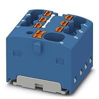 PHOENIX CONTACT 1047479 Distribution Block Distribution block  nom. voltage: 450 V  nominal current: 17.5 A  connection method: Push-in connection  Push-in connection  number of connections: 7  cross section: 0.14 mm - 2.5 mm   AWG: 26 - 14  width: 19 mm  height: 18.7 mm  color: blue  mountin