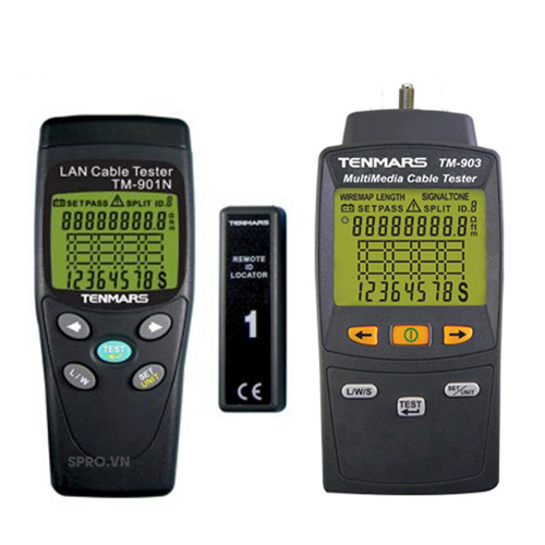 Technician servicing a cable and socket testing instrument