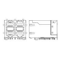 Amphenol Commercial Products RJMG322DN11E3ER Magnetic Jack 2X2 10G, press fit