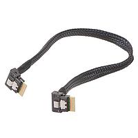 Molex 207370-2301 SAS Cable SAS 3.0, Rt-Angle Plug-to-Rt-Angle Plug, 4x (38 Crcts), 32 AWG, 0.30m
