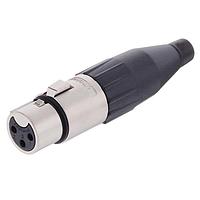 Amphenol Audio AC3FJ Cable Connectors 3 Pole Socket Female Plug XLR AC Audio Cable Conn Black finish GoldPlate Contact