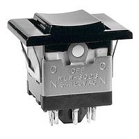 NKK Switches MLW3023-N-RB-1A Rocker Switches ON-OFF-ON SNAP-IN NEON WHT RKR BLK BZL