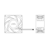 Delta Electronics, Inc. PFB0824DHE-T50F Tubeaxial Fan, 80x38mm, 24VDC, 132.6CFM, Ball, 3-Lead Wires, Lock Rotor Sensor, Tach, IP55