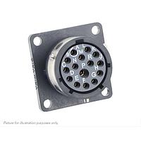 Eaton Souriau-Sunbank UTGX014E15SZ Receptacles Square flange receptacle, without backshell, with 15 female solder contacts, IP68/69K in unmated conditions, keying Z