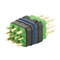 Eaton Souriau-Sunbank 8MQ2M9901RBES046 Modular Connectors - Push Pull MQuick module, sealed, with male straight PCB contacts, delivered with cap