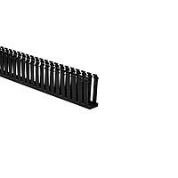HellermannTyton 181-15400 Slotted Wall Wiring Duct Slotted Wall Wiring Duct, 1.5" x 4", Non-Adhesive, PVC, Black, 120ft/Carton