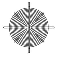 Sanyo Denki 109-1138H Guard 221mm Fan Finger Guard, Inlet, Black