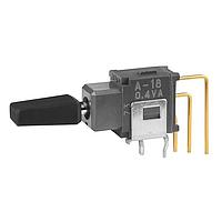 NKK Switches A18KV-AA Toggle Switches (ON)OFF(ON) .37 HIGH BLACK VERT PC .4VA