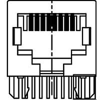 Adam Tech MTJ-88GX1-P285C-HT-D Modular RJ45 1X1,R/A,10P8C,TAB DOWN,WITH