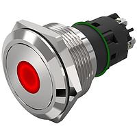 EAO 82-6152.1215 Anti-Vandal 82-6152.1215.Illuminated pushbutton.momentary.22 mm.stainless steel.flush/flat.point.red.110 V.screw terminal