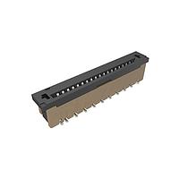 Amphenol FCI SFW18S-2STME1LF Connectors 1.00mm Flex Connector, SFW Straight series, 18 Position, Top Entry Surface Mount, ZIF, with Mount Plate