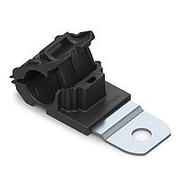 HellermannTyton 151-03039 Cable Mounting & Accessories Ratchet P-Clamp, 0.50 - 0.77" Bundle Dia, 180 Short, 0.33" Hole Dia, PA66HIRHSUV/ST/ZN, Black, 20/bag