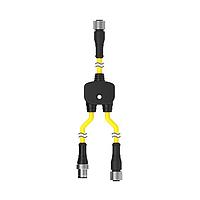 Banner Engineering CSS-M12F41M12M41M12F41 Splitter Cables M12 QD Splitter Cable; M12 QD Female 0.3 m Trunk_4-pin; M12 QD Male 0.3 m Branch 1_4-pin; M12 QD Female 0.3 m Branch 2_4-pin