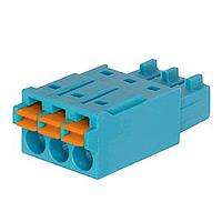 Same Sky (formerly CUI Devices) TBP03P2-350-05BEOR Plugs Terminal Block, Pluggable Spring Female, 3.5, 5 Poles, Blue with Orange tab
