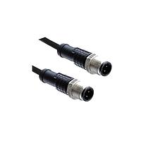Amphenol LTW MSDP04ML-SDPML-SD005 Sensor Cables / Actuator Cables M12 Circular Metric Connector, D Code, Plastic, 4A, 04 pins, Male Connector, Male Contact, Straight-to-Straight, Screw Thread, Overmolded Double Ended, Length 5000mm, IP68 / IP69K