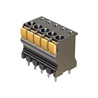 HARTING 14020515101000 Fixed Terminal Blocks har-flexicon, 5pin Terminal Block w/ push-in spring cage termination - 30-16AWG, vertical pcb mount (THR/SMC), 10Amps, pitch 3.81mm
