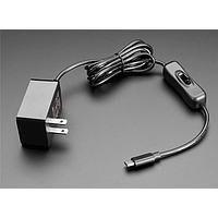 Adafruit 5802 Fixed Plugs Wall Power Supply with USB C - 5V 3A Output and Switch