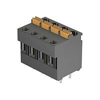HARTING 14020416101000 Fixed Terminal Blocks har-flexicon, 4pin Terminal Block w/ push-in spring cage termination - 30-12AWG, vertical pcb mount (THR/SMC), 12Amps, pitch 5.00mm
