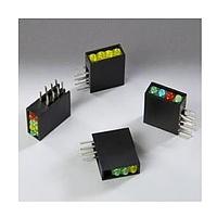 BIVAR H485CYGGGDL-RP LED Circuit Board Indicators LED Assembly, Right Angle, 1.8 mm LED, Quad-Level, 1 Station, Yellow, Green, Green, Green,