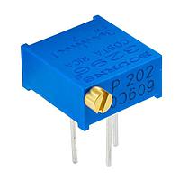 Bourns 3296P-1-222 0.375 in Square Trimmer Resistor 3/8" 2.2Kohms Sealed Horizontal Adjust