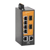 Weidmuller 2908160000 Unmanaged Ethernet Switches IE-SW-BLB-08-6TX-2FESFP Network switch, unmanaged, Fast Ethernet, Number of ports: 6x RJ45, 2x 100BaseSFP slot, IP30, -40 C...75 C