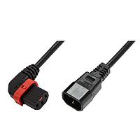 Schaffner IL13P-R-C14-H05-3100-300 AC Power Cord w/Lock C13+ right-angled, C14 plug, H05VV-F, 3x1.00 mm sq., 3 m, black