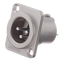 Amphenol Audio AC3MMDZ Connectors 3 Pole XLR Male Chassis Mount DType Machined Contact  Nickel Finish