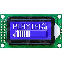 Matrix Orbital LCD0821-WB-V LCD Character Display Modules 8x2 Wht Txt Blu B/G Ext. Volt No Key LCD