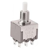 APEM 820KMZQ Standard Switches DPDT ON-MOM 6A 125VAC