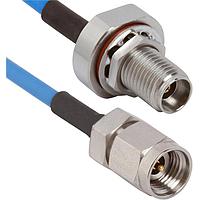 Amphenol SV Microwave 7015-1065 RF Cable Assemblies 2.92mm Female Bulkhead to 2.92mm Male 6" Cable Assembly for .085 Cable