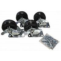 Hammond Manufacturing 1425BHLOCK Heavy Duty Brake Caster Lock Casters, Set 4 1050Lbs Weight Limit