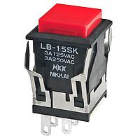 NKK Switches LB15SKW01-CJ Pushbutton Switches SPDT ON(ON) SQUARE NON-ILLUMINATED RED