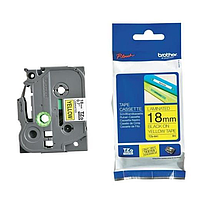 BROTHER TZE-641 Label printed (Black text on 18mm gold background)