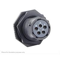 Eaton Souriau-Sunbank UTSX714D5SX32 Receptacles Jam nut receptacle & hold down clips,without backshell, with 5 female PCB contacts, IP68/69K in unmated conditions, keying X