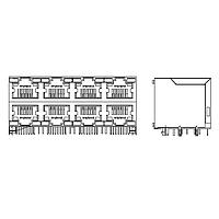 Amphenol Commercial Products RJSNEGF8JA8 Stacked RJ45 Stacked LEDs 8 Port