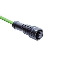 Amphenol LTW AD-02BFFM-QL8P10 Sensor Cables / Actuator Cables SPE, X-Lok Interface, Plastic, 5A, 02 pins, Female Connector, Female Contact, Straight, Push Lock, Overmolded, Length 10000mm, IP68