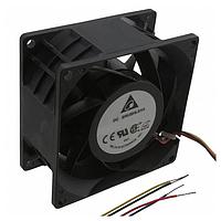 Delta Electronics, Inc. PFB0824DHEYDG Tubeaxial Fan, 80x38mm, 24VDC, 132.56CFM, Ball, 4-Lead Wires, Lock Rotor Sensor, Tach/PWM