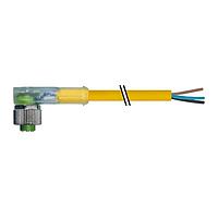 Murrelektronik 7000-12381-0130500 Connectors M12 FEMALE 90 LED, PVC 3X0.34 YELLOW, UL/CSA 5m