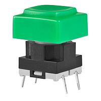 NKK Switches JB15HAP-4FF Tactile Switches SPST OFF-(ON) GREEN