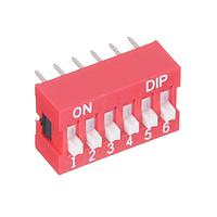 Mountain Switch 106-SDN06-EV DIP Switches SLIDE ACT 6 POS