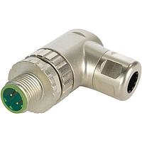 HARTING 21437863401 Cat 5 M12 D-code 4pin male angled, screw termination, shielded, max. AWG16, for cable 4.5-8.3mm