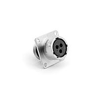 Amphenol SINE Systems RT00143SNH03 Connectors 3 Position Square Flange Receptacle, Female, Shell Size 14 with Silicone Seal