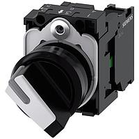 SIEMENS 3SU11002BF601BA0 Selector Switch Operator, Knob SEL SW, 2POS, MTND, SHORT HANDLE, WHT