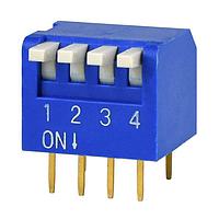 Same Sky (formerly CUI Devices) DS02C-254-2L-04BE DIP Switches 2 12 Positions, Through Hole, 2.54 mm Pitch, Piano Slide Actuator, DIP Switch