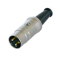 REAN NYS321G-U Connectors 3P MALE PLUG - DIN 180 NCKL/GOLD; REAN