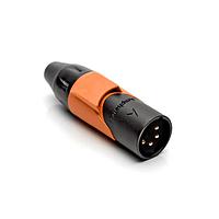 Amphenol Audio AX4MB3M-AU Cable Connectors 4P PIN M PLUG BLKGLD W ORG MRK SLV
