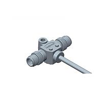 Amphenol LTW SD-050500-MM0-TSA02 Sensor Cables / Actuator Cables Circular Metric Connector, T Cable, Metal, D Coding, 4A, 05 pins, (End 1) Male Male, (End 2) Male Male, Screw Thread, Length 2000 mm, IP68 Mated