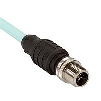 Panduit ICX15T1NTL3M Cat 6a IndustrialNet Cordset - M12 Male X-code,